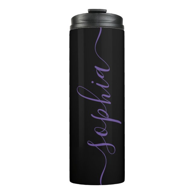 Garrafa Térmica Purple Script Personalizable Name Thermal Tumbler (Frente)