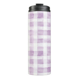 Garrafa Térmica Purple White Plaid Stripes