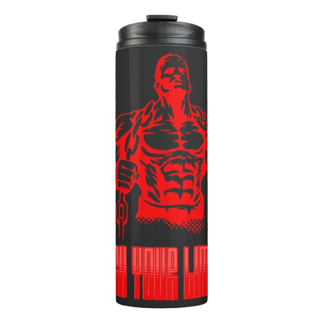 Garrafa Térmica Push Your Limits - Bodybuilding and Determination  (Frente)