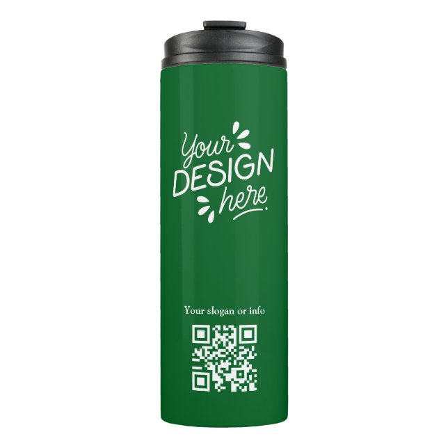 Garrafa Térmica QR Code Custom Logo Green Thermal Tumbler (Frente)