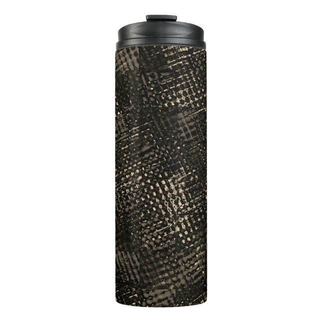 Garrafa Térmica Quadrados com arranhões cruzados ou cubos castanho (Frente)