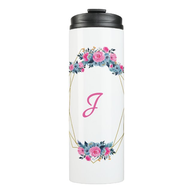 Garrafa Térmica Quadro Floral Personalizado (Frente)