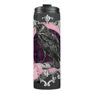 Garrafa Térmica Quadro Rosa de gótico de  Raven do 