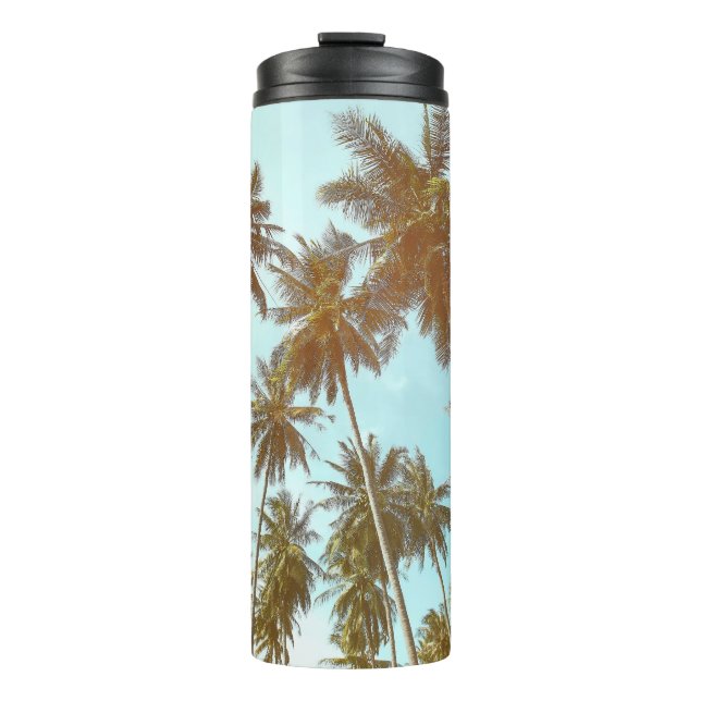 Garrafa Térmica Quadro Tropical: Abstrato Palm Trees (Frente)