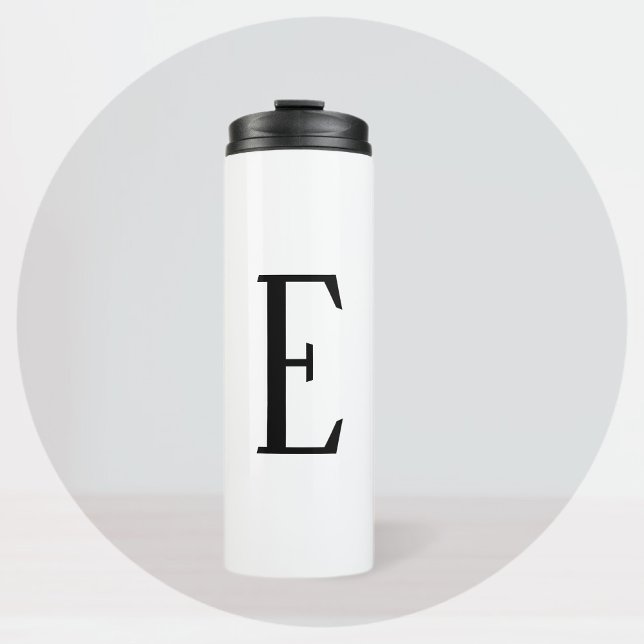 Garrafa Térmica Qualquer Letra | Preto e Branco ou Cores DIY  (Criador carregado)
