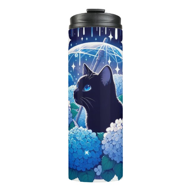 Garrafa Térmica Quando chove o gato ainda é algo bonito (Frente)