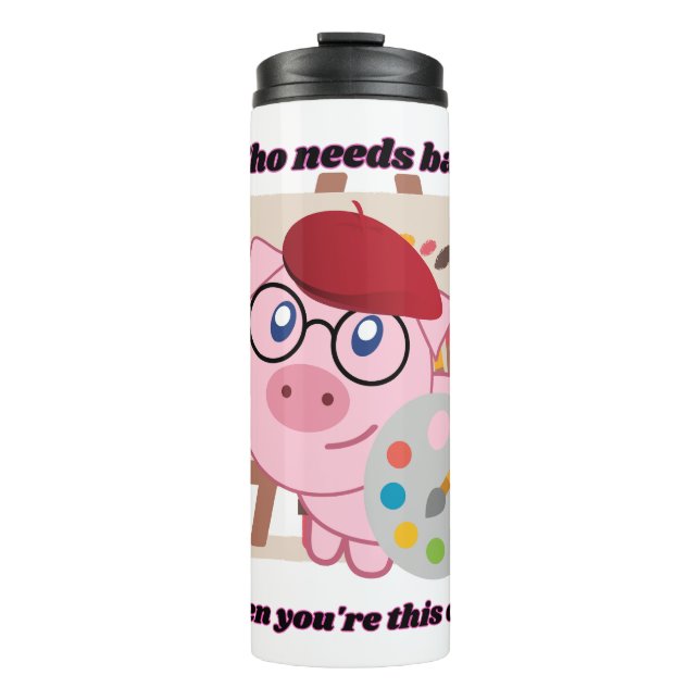 Garrafa Térmica que precisam de citação de porco bacon (Frente)