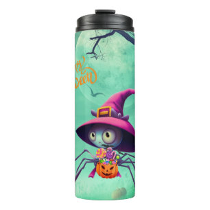 Garrafa Térmica Queda/outono/aranha/bruxa/halloween