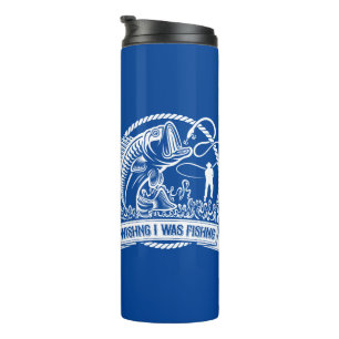 Garrafa Térmica Queria Que Eu Estivesse Pescando