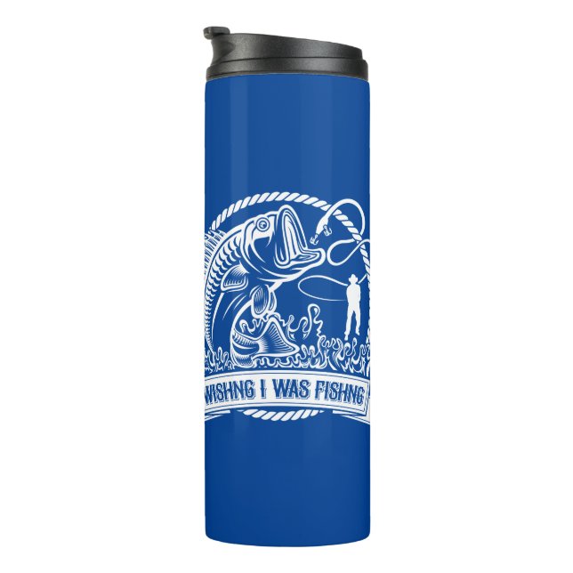 Garrafa Térmica Queria Que Eu Estivesse Pescando (Rotação à direita)