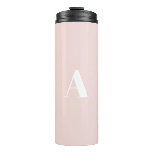 Garrafa Térmica Quic cor-de-rosa branco monograma (Frente)
