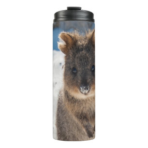 Garrafa Térmica Quokka - Animal Cute na Praia Austrália Azul