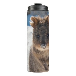Garrafa Térmica Quokka - Cute Animal on the Beach Australia Blue