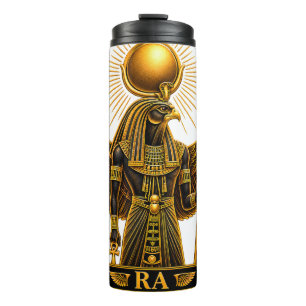 Garrafa Térmica RA - O Deus Sol Egípcio Dourado Preto Luxuoso an