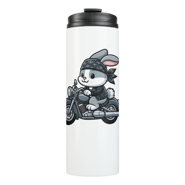 Garrafa Térmica Rabbit Biker Pet Funny (Frente)