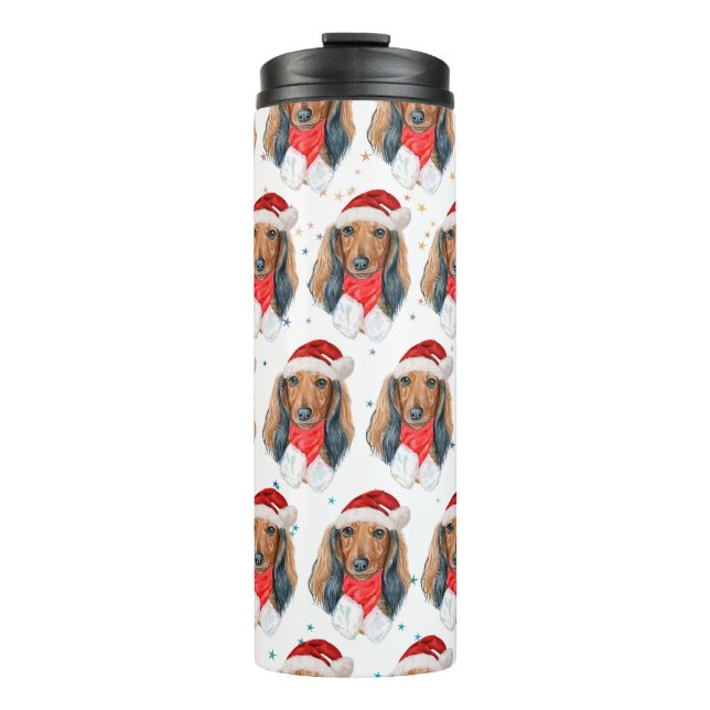 Garrafa Térmica Raça de cachorro Dachshund Natal (Frente)