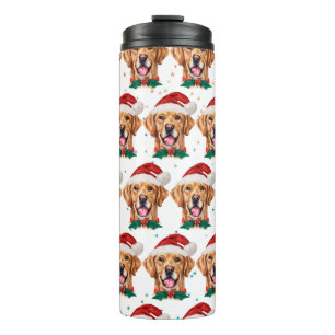Garrafa Térmica Raça de Cachorro Retriever Dourado Natal