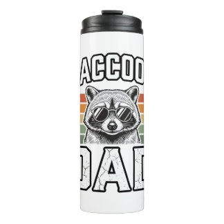 Garrafa Térmica Raccoon Dad Vintage Engraving Retro Vector Design_