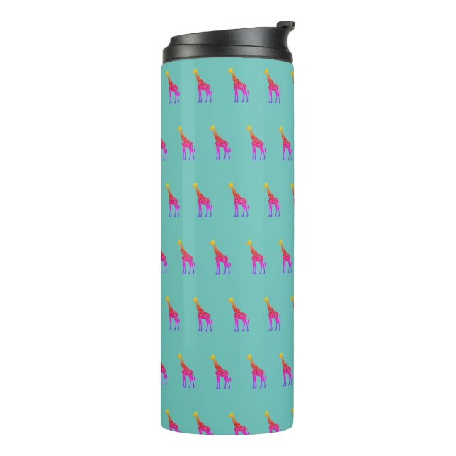 Garrafa Térmica Rainbow Giraffe Tumbler - Fundo do Aqua (Giro à esquerda)