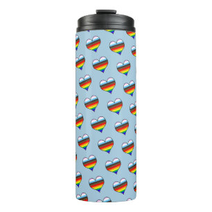 Garrafa Térmica Rainbow Heart Pattern Thermal Tumbler
