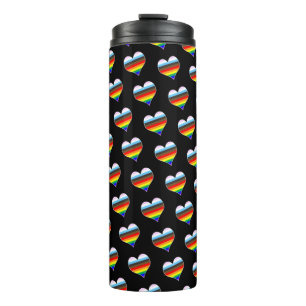 Garrafa Térmica Rainbow Heart Pattern Thermal Tumbler