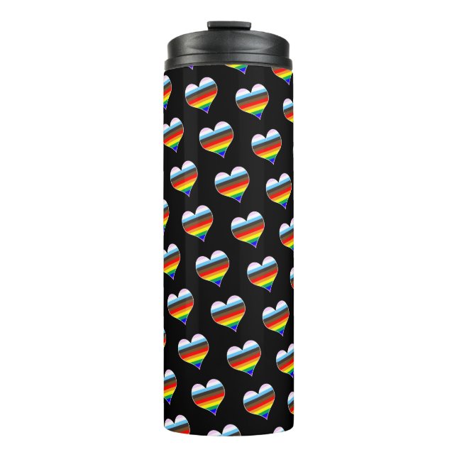 Garrafa Térmica Rainbow Heart Pattern Thermal Tumbler (Frente)
