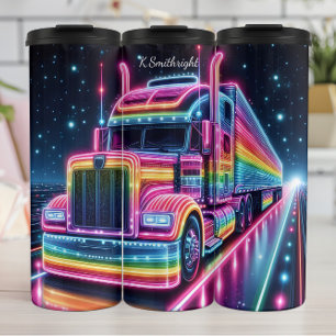 Garrafa Térmica Rainbow Neon Semi Truck Space