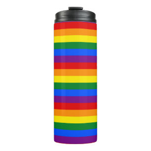 Garrafa Térmica Rainbow Stripes Orgulho gay Design Tumbler térmico