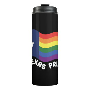 Garrafa Térmica Rainbow Texas Flag Design para orgulho de LGBT+ Te