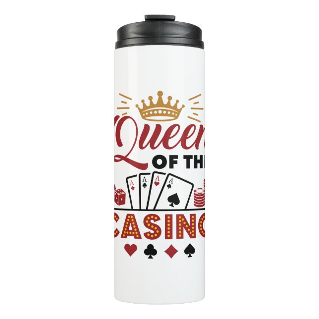 Garrafa Térmica Rainha das Mulheres de Jogo Casino Vegas (Frente)