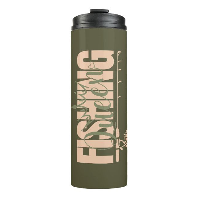 Garrafa Térmica Rainha de pesca | rosa militar (Frente)