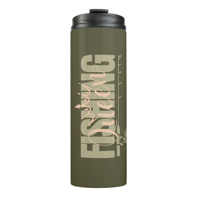 Garrafa Térmica Rainha de pesca | rosa militar (Frente)