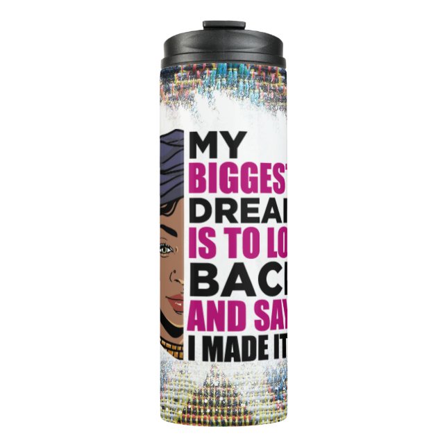 Garrafa Térmica Rainha negra melanina pãozinha afirmação amor (Frente)