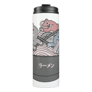 Garrafa Térmica Ramen de Gato Kawaii