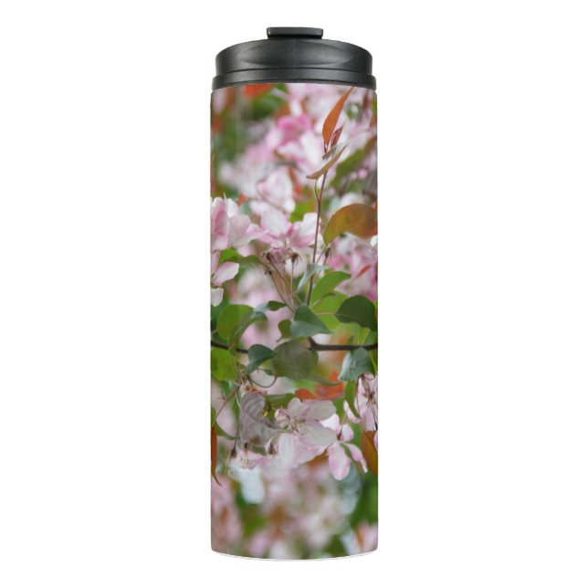 Garrafa Térmica Ramo delicado com flores de macieira (Frente)