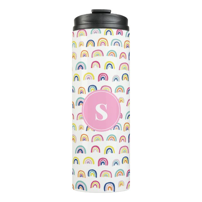 Garrafa Térmica Raparigas Arco-Íris Monogramadas (Frente)