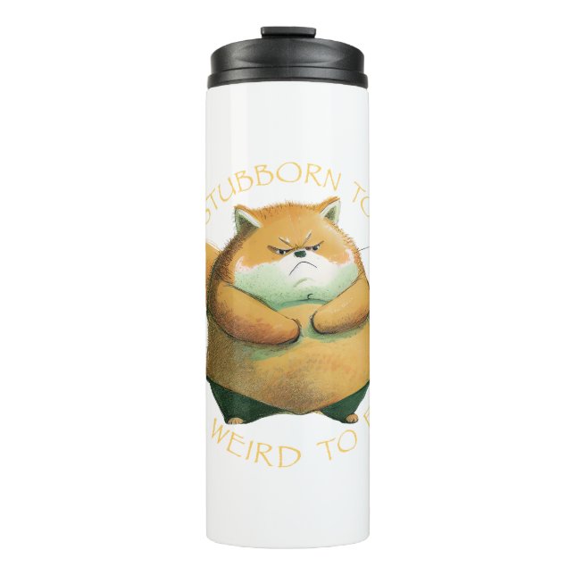 Garrafa Térmica Raposa Demasiado Teimosa Para Sair Muito Estranha  (Frente)