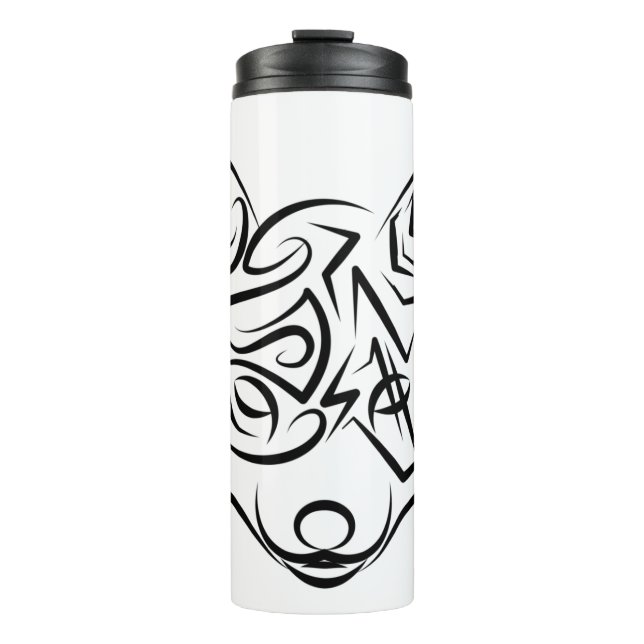 Garrafa Térmica Raposa Tribal Negra (Frente)