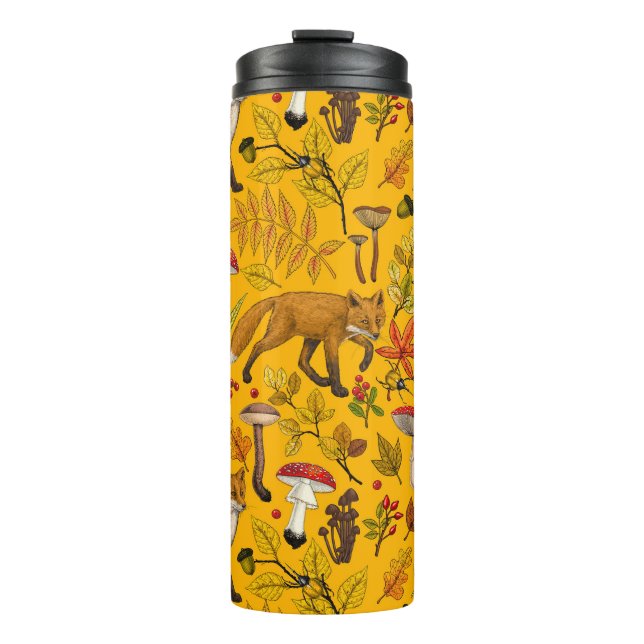 Garrafa Térmica Raposas de outono em laranja (Frente)