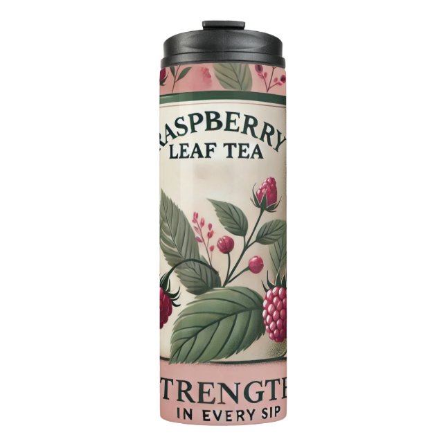 Garrafa Térmica Raspberry Leaf Tea Design AI art (Frente)