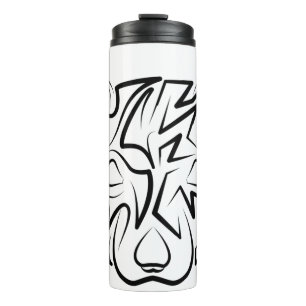 Garrafa Térmica Rato Tribal Negro e Branco