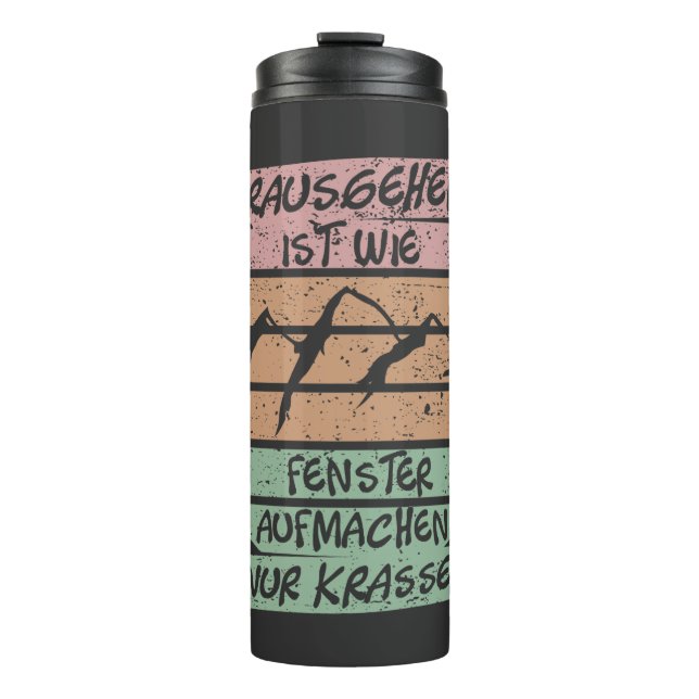 Garrafa Térmica Rausgehen ist krasser, Sonnenuntergang, Berge  (Frente)