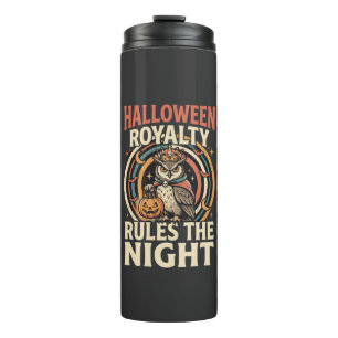 Garrafa Térmica Realeza de Halloween Coruja Retro