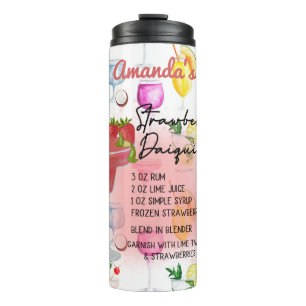 Garrafa Térmica Receita Personalizada de Strawberry Daiquiri