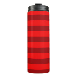 Garrafa Térmica Red and Maroon Stripes Design