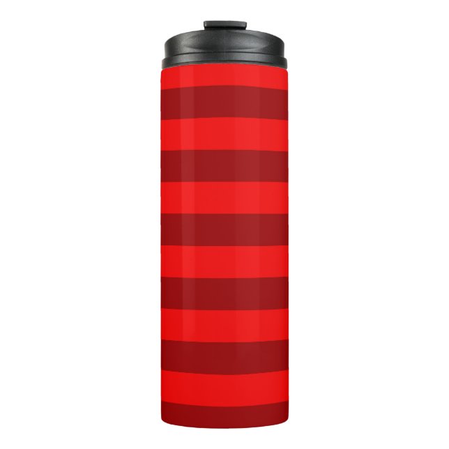 Garrafa Térmica Red and Maroon Stripes Design (Frente)