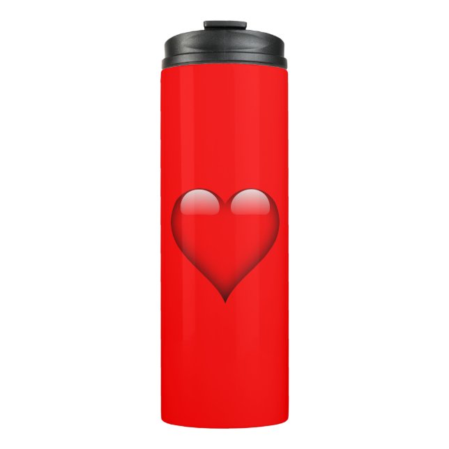 Garrafa Térmica Red Background Love Wedding Heart (Frente)
