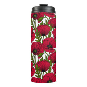 Garrafa Térmica Red Poppy jardim 2 Tumbler térmico