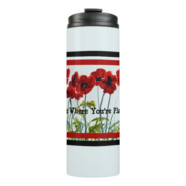 Garrafa Térmica Red Poppy Line Dancers Art Thermal Tumbler (Frente)