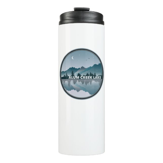 Garrafa Térmica Reflexão sobre Alum Creek Lake Ohio (Frente)